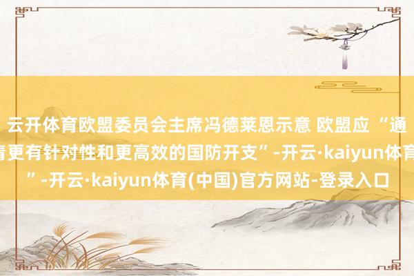 云开体育欧盟委员会主席冯德莱恩示意 欧盟应 “通过指定的欧洲器用杀青更有针对性和更高效的国防开支”-开云·kaiyun体育(中国)官方网站-登录入口