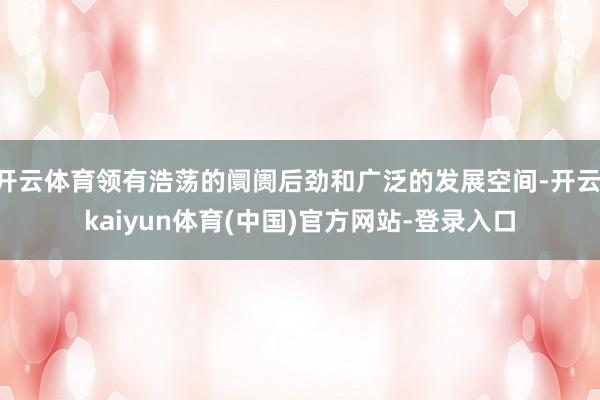 开云体育领有浩荡的阛阓后劲和广泛的发展空间-开云·kaiyun体育(中国)官方网站-登录入口