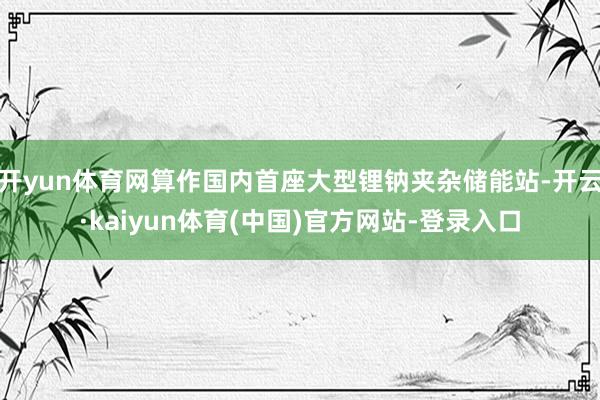 开yun体育网算作国内首座大型锂钠夹杂储能站-开云·kaiyun体育(中国)官方网站-登录入口
