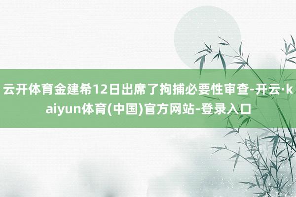 云开体育金建希12日出席了拘捕必要性审查-开云·kaiyun体育(中国)官方网站-登录入口